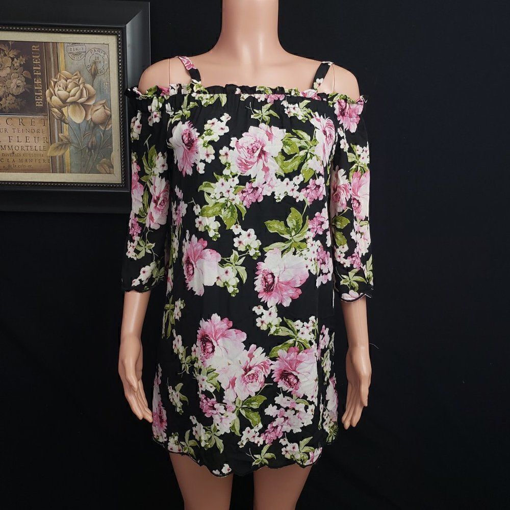 LILY ROSE Black Floral Dress XS